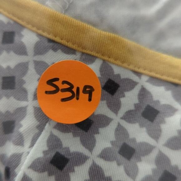 Matilda Jane Tunic Top Woman's Small White Black Yellow Trim Patterned Loose - Picture 13 of 15